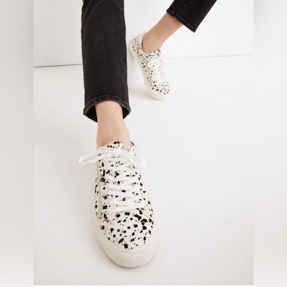 Madewell Shoes - Madewell MWL Sidewalk Calf Hair Sneakers Spatter Paint Size 7.5 NWOT
